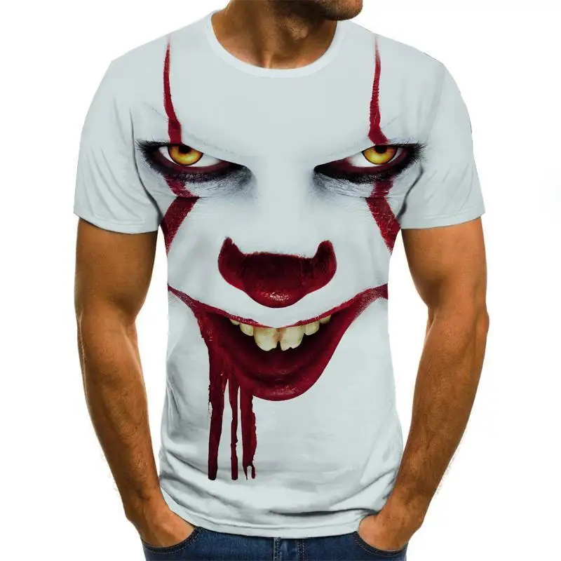 Top Trends: Summer Fashion Clown 3d Print T Shirt Men Short Sleeve O Neck Casual Plus Size Shirt Shoppable Styles