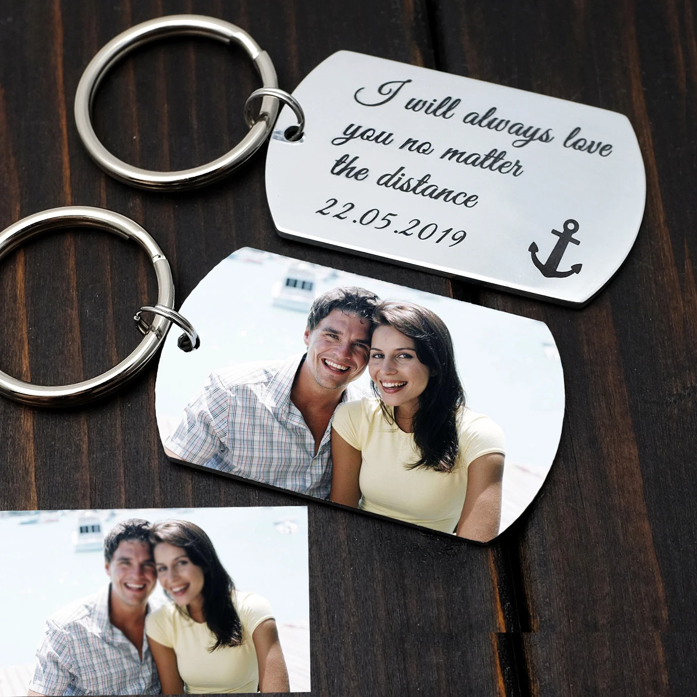 Top Trends: Personalized Photo Keychain Picture Keyring Personalized Picture Keepsake Dogtag Keychain Gift For Him Boyfriend Gift Shoppable Styles - Image 2