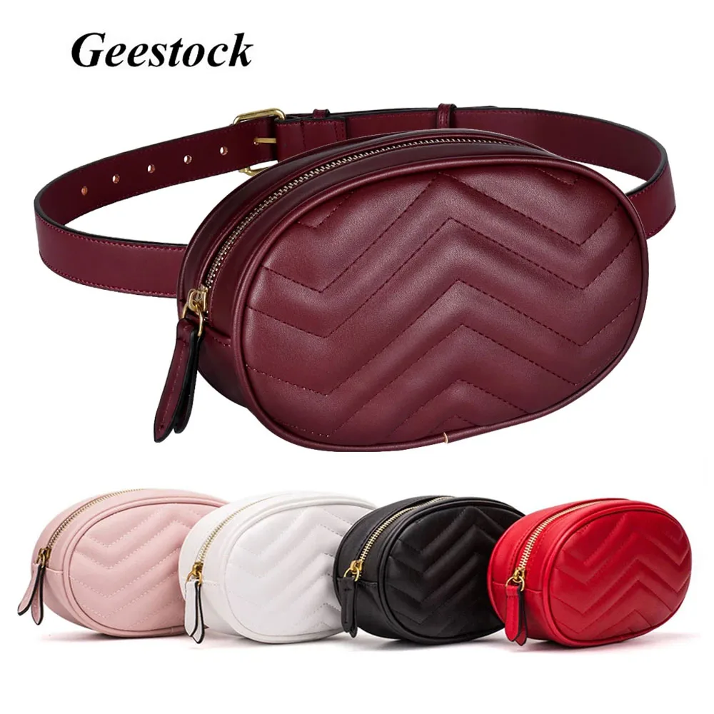 Top Trends: Geestock Fashion Women Waist Packs Bag For PU Leather Round Belt Bag Female Luxury Fanny Pack Crossbody Chest Bags Woman Handbag Shoppable Styles