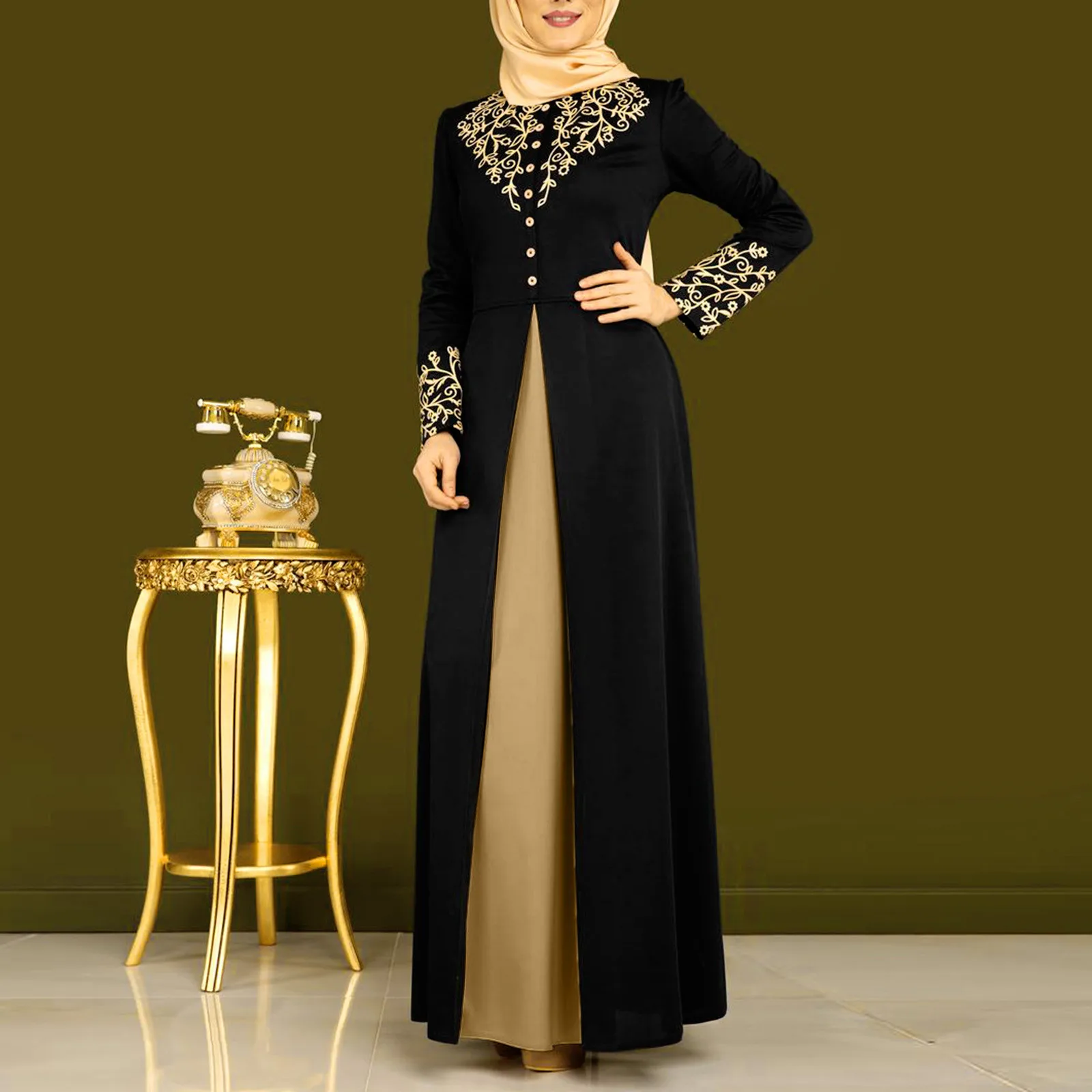 Top Trends: Muslim Abaya Turkey Islamic Arabic Hijab Dress Caftan Dubai Kaftan Moroccan Robe Muslim Dress Islamic Wear For Women Shoppable Styles