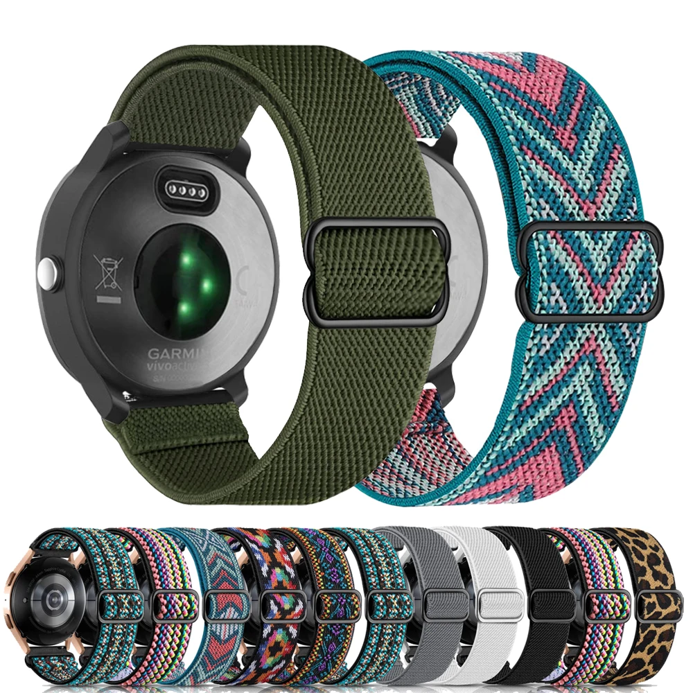 Top Trends: 20mm 22mm Nylon Strap For Garmin Vivoactive 4 3 HR Band Watch Venu 2 SQ Forerunner 645 Elastic Wristband Bracelet Fenix 6 5 Pro Shoppable Styles