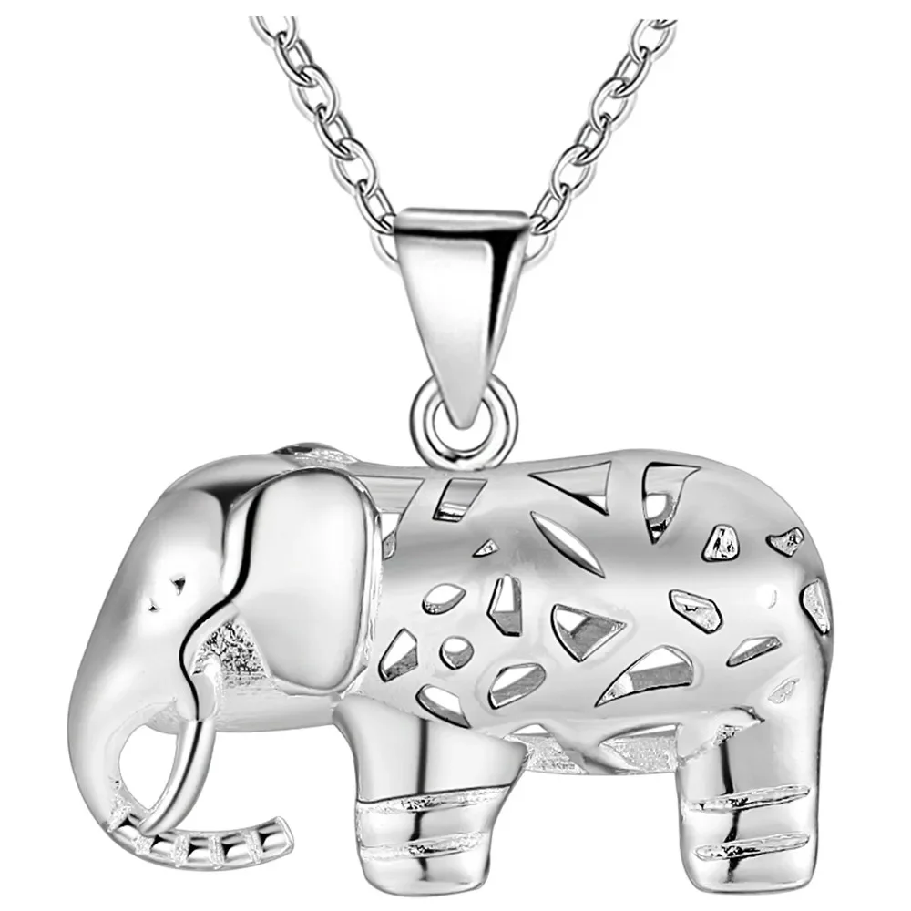 Top Trends: Street Fashion 925 Sterling Silver Pretty Elephant Pendant Necklace For Women Wedding Accessories Party Designer Jewelry Gifts Shoppable Styles