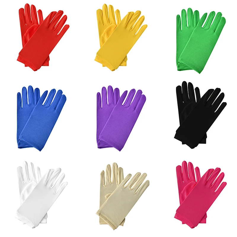 Top Trends: Festival Full Finger Performer Gloves Elastic Breathable Colorful Mitten Dance Cosplay Party Wedding Etiquette Glove Accessories Shoppable Styles