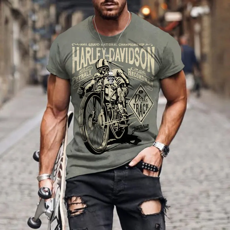 Top Trends: Hot Motorcycle T-shirt For Men Motor Biker 3d Print Vintage Short Sleeve 1976 Tee ShirtT-shirt Racing Clothing Shoppable Styles