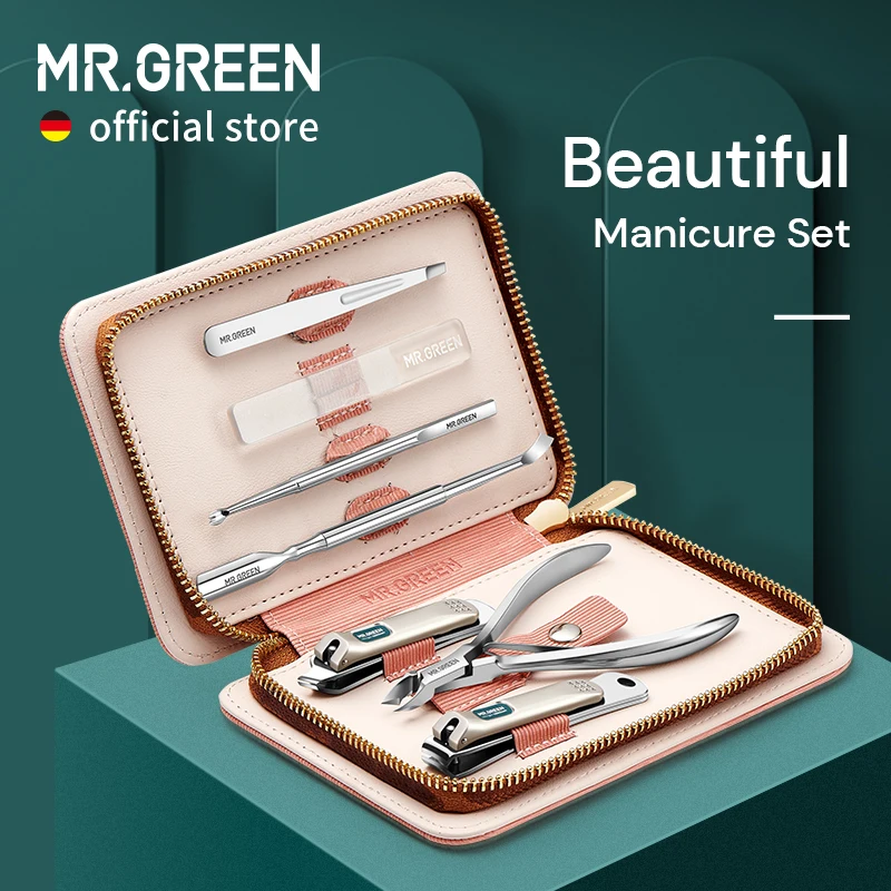 Top Trends: MR.GREEN Manicure Set Pedicure Sets Nail Clippers Tools Stainless Steel Professional Nail Scissors Cutter Travel Case Kit 7in1 Shoppable Styles