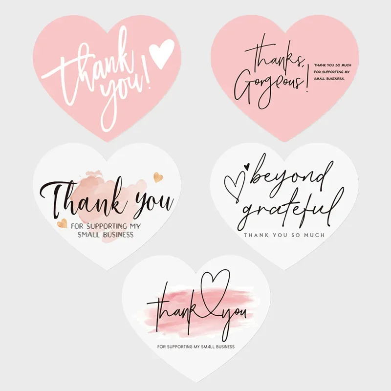 Top Trends: Pink Thank You For Supporting My Small Business Heart Shaped Greeting Cards Label Tag Gift Box Decoration Packaging Supplies Shoppable Styles