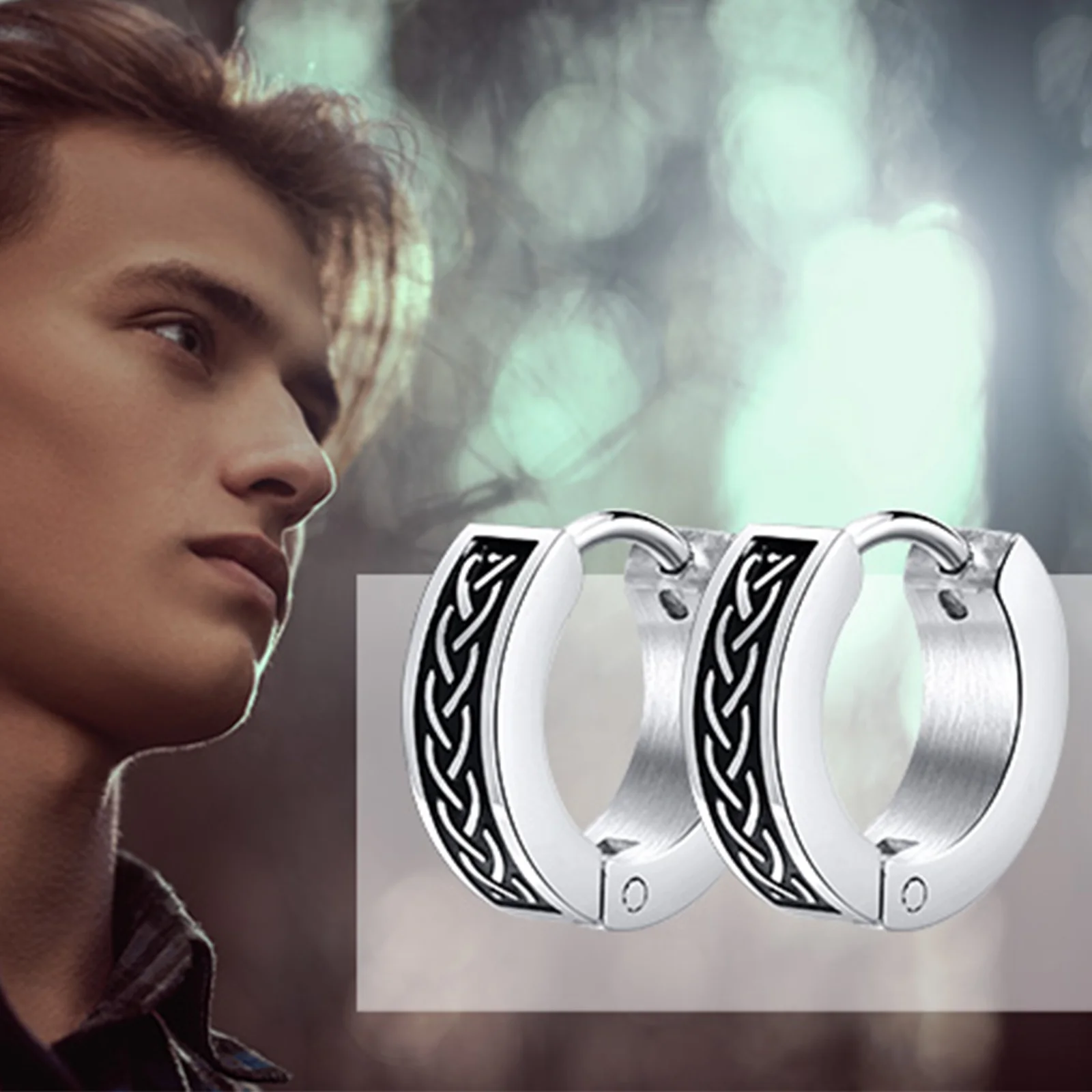 Top Trends: Rock Punk Celtic Knot Earrings For Men, Waterproof Stainless Steel Hoop Huggie Ear Gifts For Him Jewelry, Brincos Masculinos Shoppable Styles