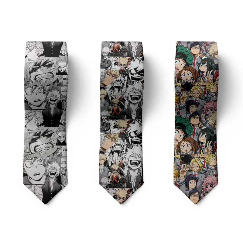 Top Trends: Japanese Cartoon Print Tie For Men High Quality Men&#039;s Fuuny Casual Party Tie Polyester Fiber 8cm Slim Fit Men&#039;s Tie Shoppable Styles