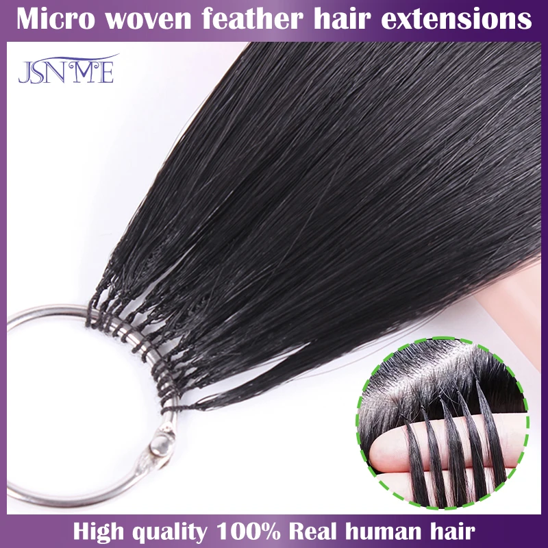 Top Trends: Micro Feather New Hair Extensions Hair Extensions Natural Human Hair Small Interface Black Brown Blonde 613 On Salon Quality Shoppable Styles