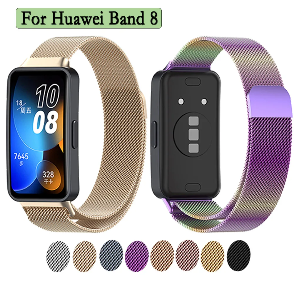 Top Trends: For Huawei Band 8 Magnetic Loop Strap Stainless Steel Correa Bracelet Business Style Light Watch Protective Accessories Shoppable Styles