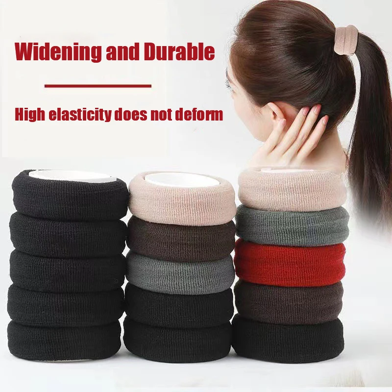 Top Trends: 12PCS New Box With Thick Hair Ties Fashion Solid Color Elegant Simple Elastic Headband Vintage Retro Wide Brimmed Scrunchies Shoppable Styles