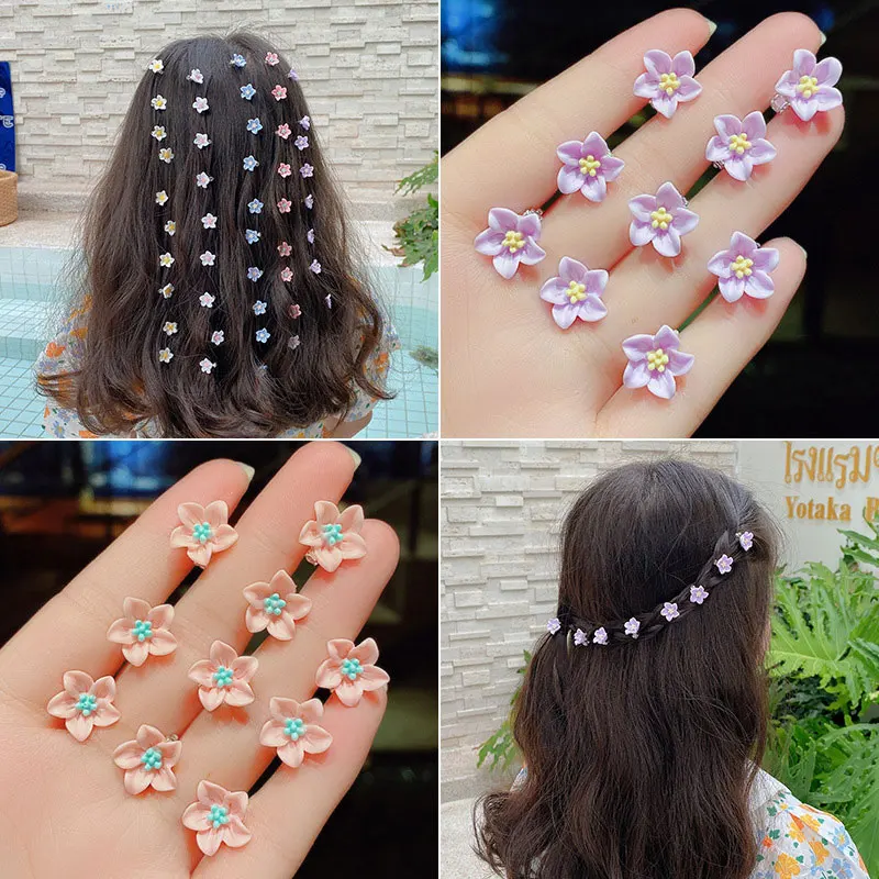 Top Trends: 10pcs Small Flower Buckle Hair Clips Hairpins For Women Girls Fashion DIY Hair Styles Holder Hair Pins Claws Hair Accessories Shoppable Styles