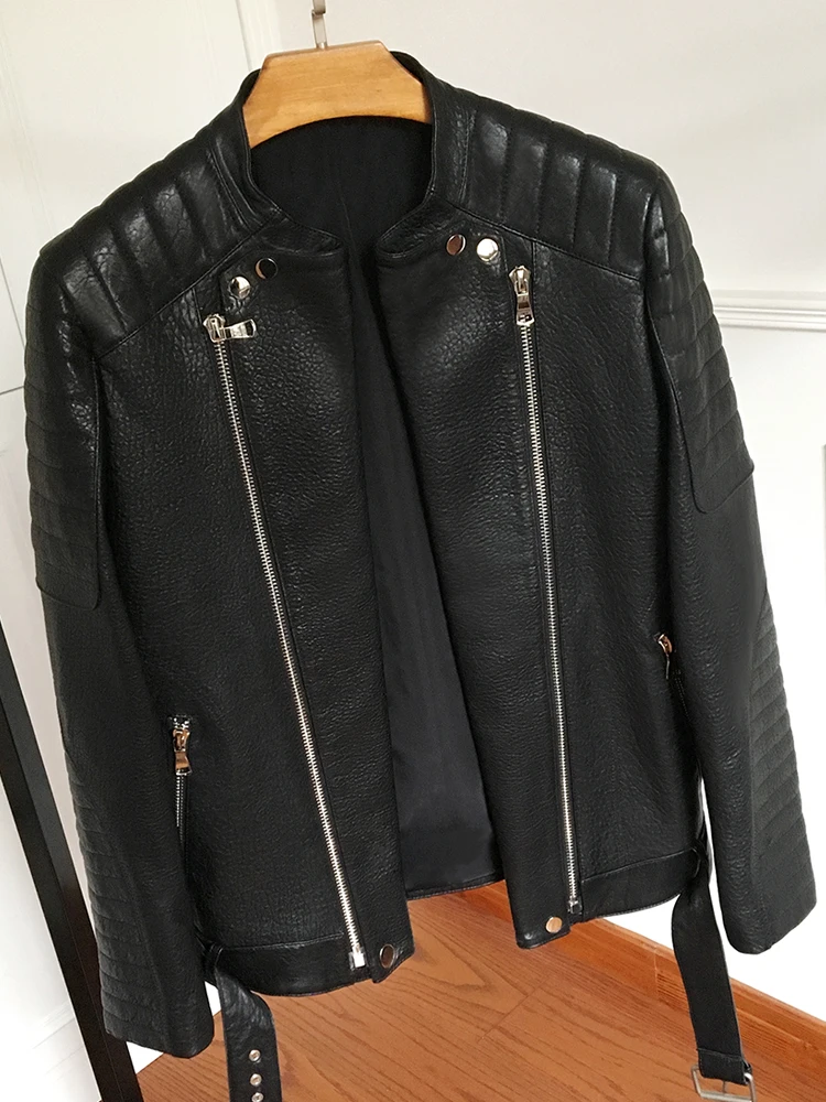 Top Trends: Sheep Bubble Leather Short Leather Jacket For Men's Motorcycle Leather Clothing Trend Shoppable Styles