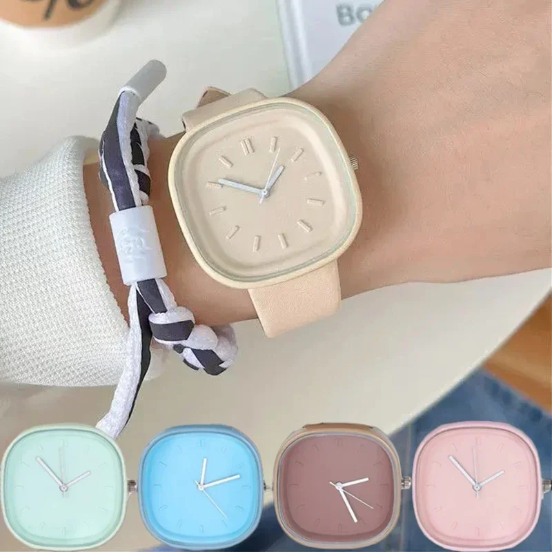 Top Trends: Fashion Women&#039;s Watches Brand Candy Colors Ladies Watch Leather Watch Women Girls Female Quartz Wristwatches Luxury Simple Clock Shoppable Styles