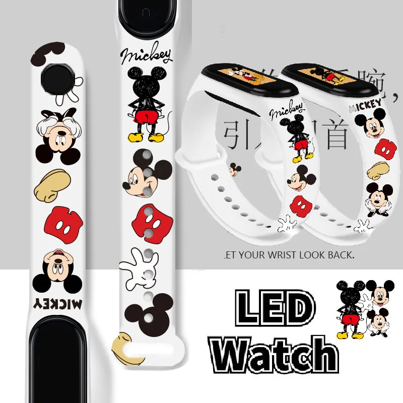 Top Trends: Disney Mickey Minnie Children&#039;s Watches Cartoon Character Stich LED Touch Waterproof Electronic Kids Watch Birthday Gifts Shoppable Styles