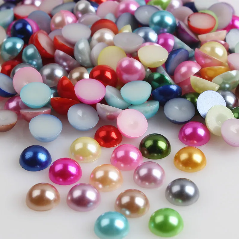 Top Trends: 2 / 3 / 4 / 5 / 6 / 8 / 10 / 12 / 14mm Imitation Pearl ABS Plastic Half Round Loose Bead For DIY Jewelry Making Accessories Nail Art Crafts Shoppable Styles