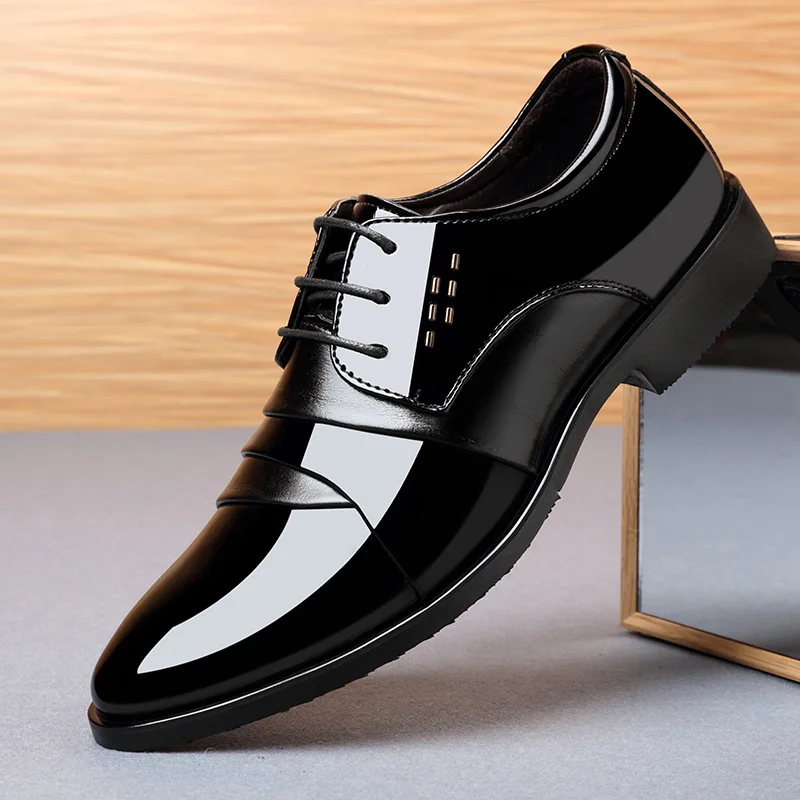 Top Trends: Business Dress Men Shoes Luxury Mens Dress Shoes Patent Leather Oxford Shoes For Men Oxfords Footwear High Quality Leather Shoes Shoppable Styles