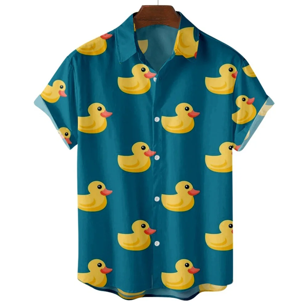 Top Trends: Duck 3d Print Summer Beach Shirt Men Floral Fashion Hawaiian Casual Short Sleeve Single-Breasted Imported Clothing Streetwear Shoppable Styles