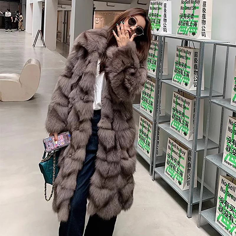 Top Trends: Autumn Winter Long Fur Coat Women Vintage Long Sleeve Fluffy Jacket Luxury Brand Thickened Warm Faux Fur Coat Plus Size Jacket Shoppable Styles