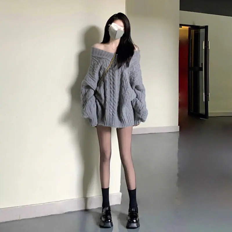 Top Trends: 2023 New Autumn Winter Clothing Women Long Loose Overcoats V-Neck Sweater Pants 1 Or 3 Piece Set Lady Jacket Tops Trousers Suits Shoppable Styles - Image 6