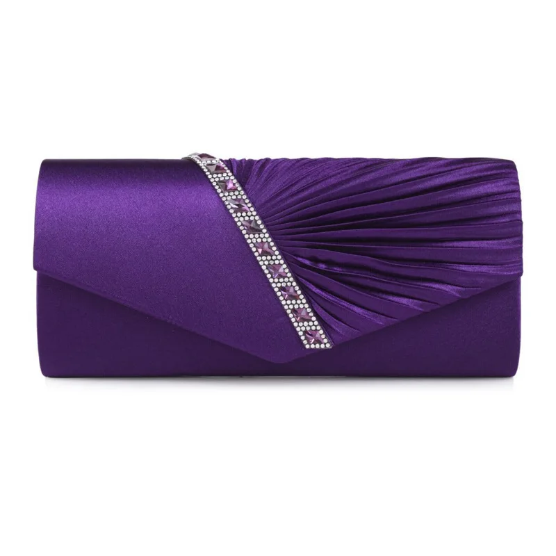 Top Trends: Wedding Party Clutches Woman Purple Purse Fashion Luxury Diagonal Rhinestone Prom Party Clutch Ladies Evening Bags Shoulder Bag Shoppable Styles