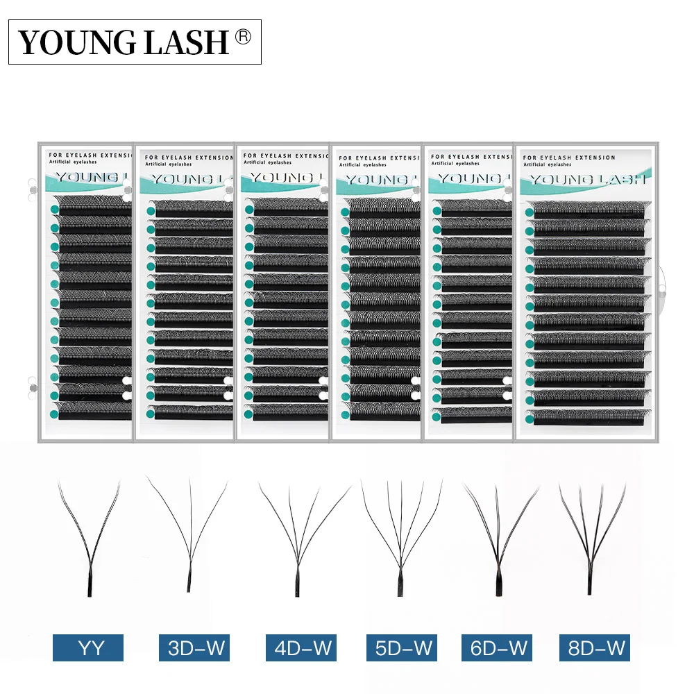 Top Trends: YOUNG LASH 3D4D5D6D8D W Shape Eyelashes Extensions YY Shape Lashes Mink Soft Easy Faning Lashes Premade Volume Shoppable Styles