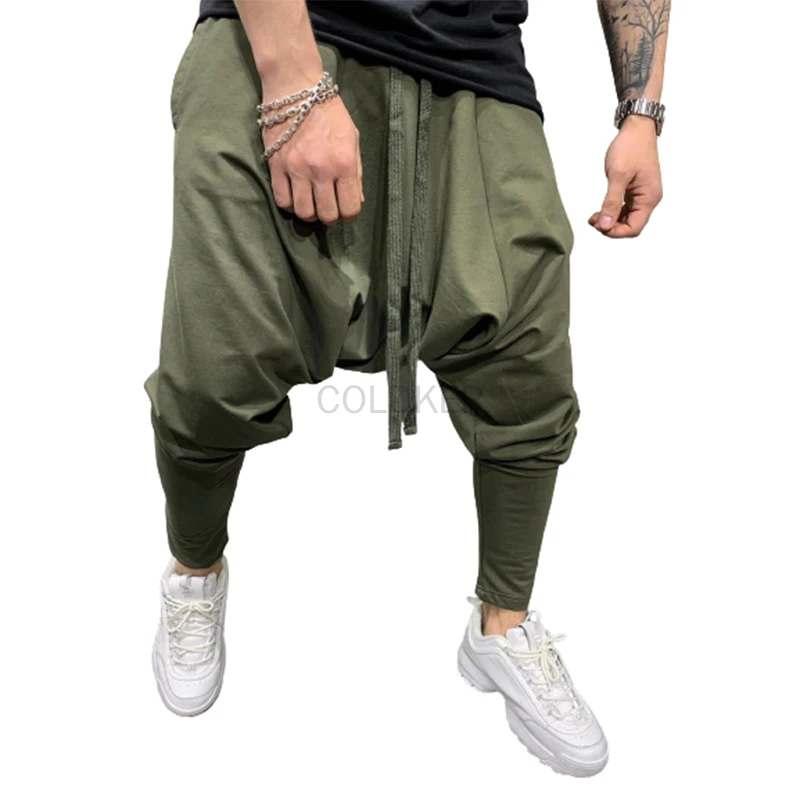 Top Trends: Men&#039;s Hip Hop Pants Casual Jogging Harem Pants Drop Crotch Loose Baggy Black Green White Streetwear Men Shoppable Styles