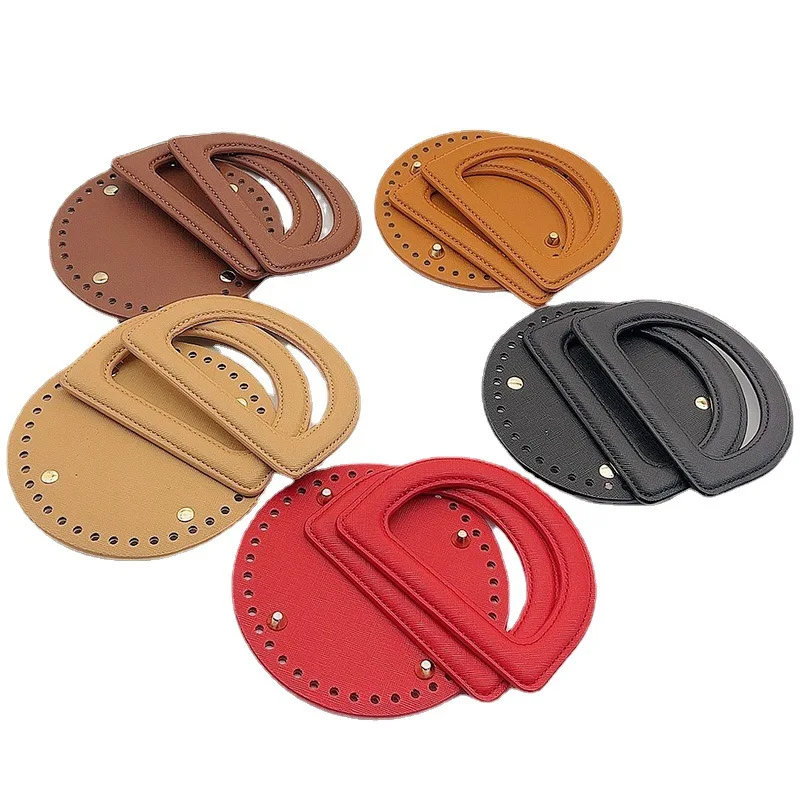 Top Trends: Handmade Bag Accessories With Same Color Leather D-shaped Handle Leather Bag Bottom Woven Diy Material Bag Accessory Shoppable Styles