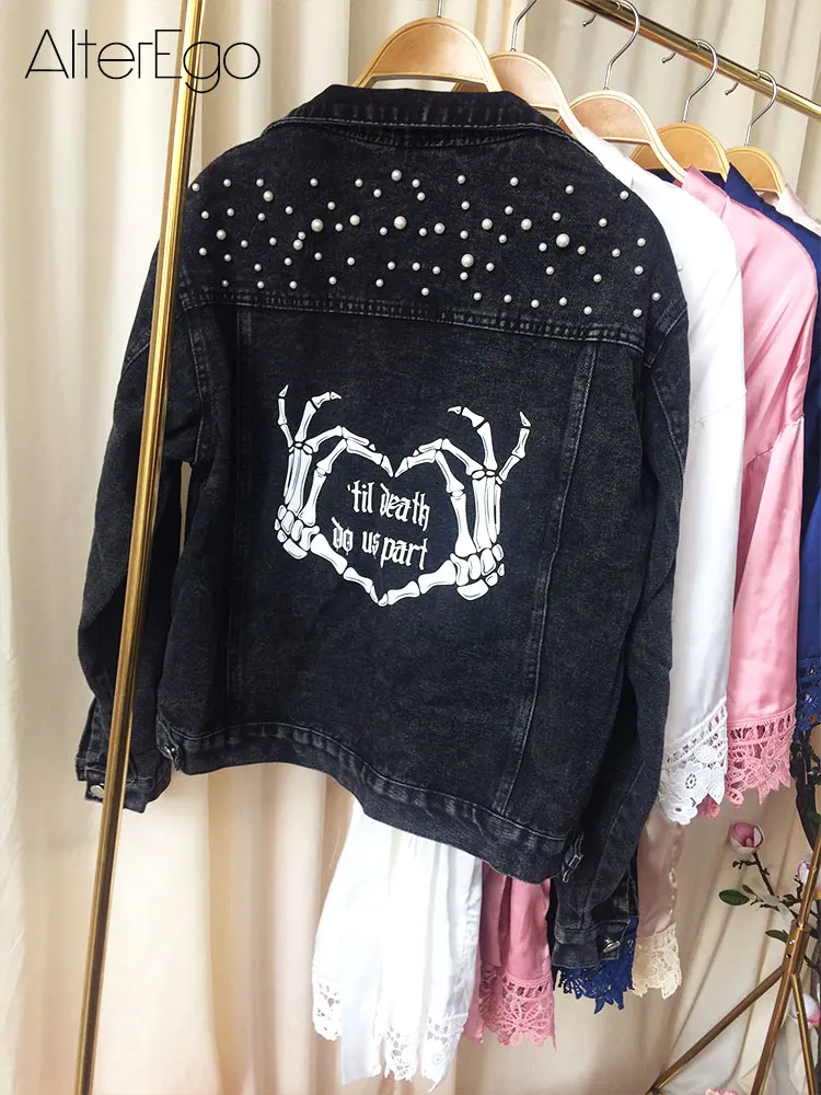 Top Trends: Black Nenim Jackets Til Death Do Us Party Hands Of Love Jean Coats For Wifey With Pearls Bridal Shower Halloween Wedding Jackets Shoppable Styles