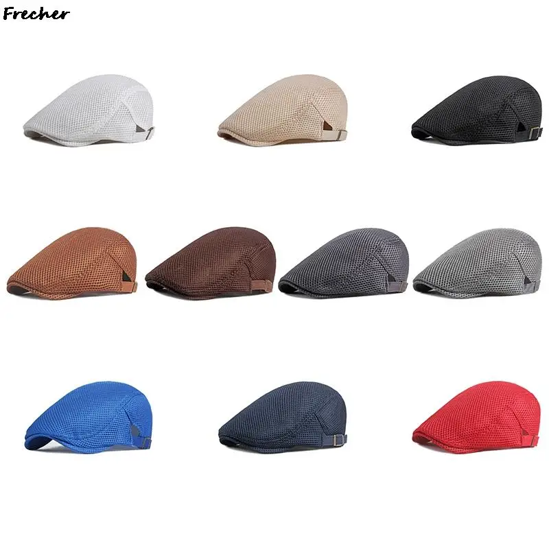 Top Trends: Breathable Mesh Newsboy Caps Summer Flat Hats Men Women British Beret Hat Driving Cabbie Cap Fashion Golf Caps Fashion Casquette Shoppable Styles - Image 3