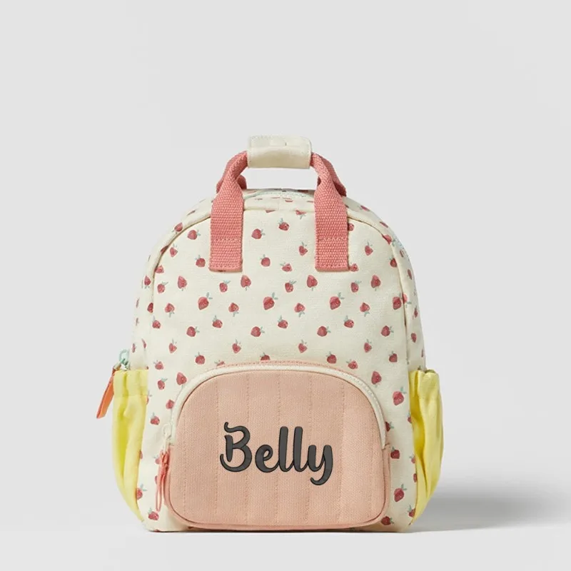 Top Trends: Personalized Embroidered Strawberry Kid Backpack Customized Children's Name Schoolbag Gift Baby Stroller Bag Back To School Gift Shoppable Styles