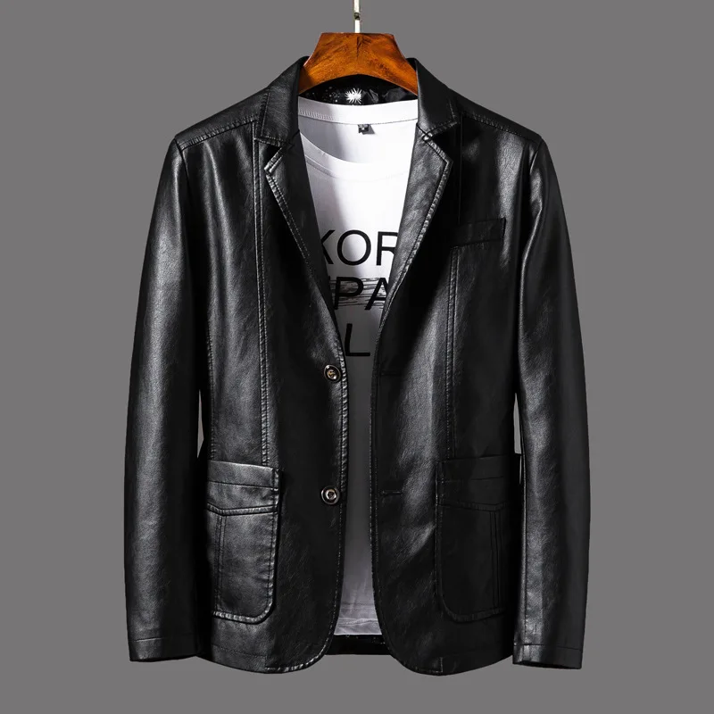 Top Trends: Men&#039;s Leather Korean Fashion Slim-fit Business Coat Jacket Autumn Winter Motorcycle Men&#039;s Wear Shoppable Styles