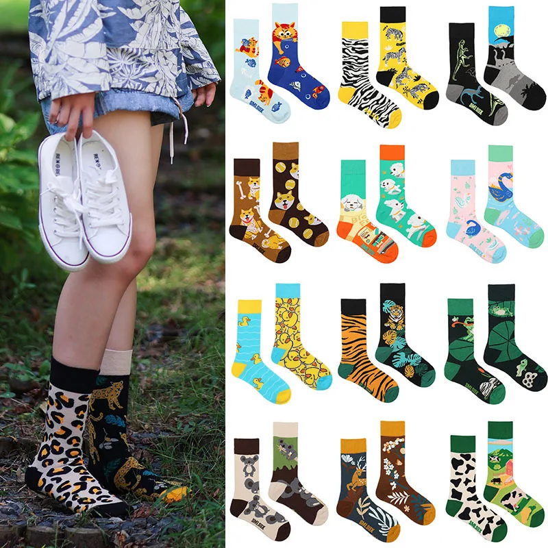 Top Trends: Mandarin Duck Asymmetric Ab Socks Net Red Ins Animal And Plant In The Tube Cartoon Fashion Sports Cotton Socks Shoppable Styles