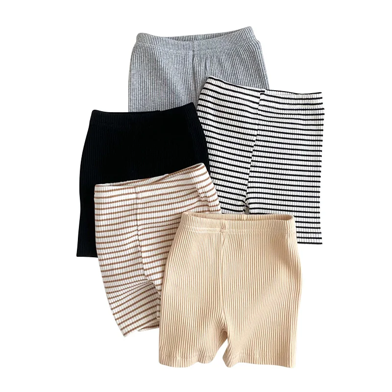 Top Trends: 2024 Baby Girls Shorts Ribbed Elastic Striped Trousers Pants Fashion Kids Casual Infant Clothing Korean Style Toddler Short 0-2Y Shoppable Styles