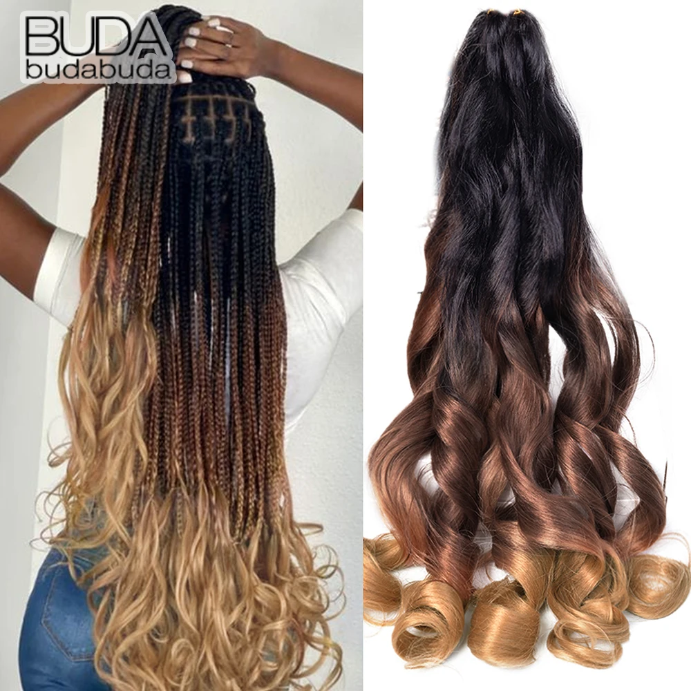 Top Trends: Loose Wave Spiral Curl Braids Hair Synthetic French Curls Braiding Hair Extensions High Temperature Ombre Pre Stretched Hair Shoppable Styles