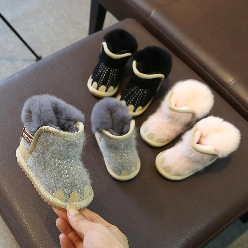 Top Trends: Winter Children's Snow Boots Baby Girls High Quality Casual Fur Shoes Toddler 0-5Years Soft Sole Warm Plush Ankle Short Botas Shoppable Styles