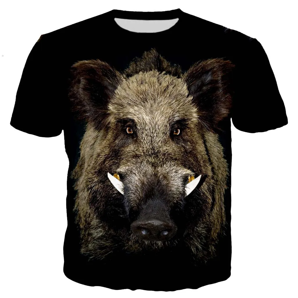 Top Trends: Wild Boar Men / women New Fashion Cool 3D Printed T-shirts Casual Style T Shirt Streetwear Tops Dropshipping 2022 Shoppable Styles