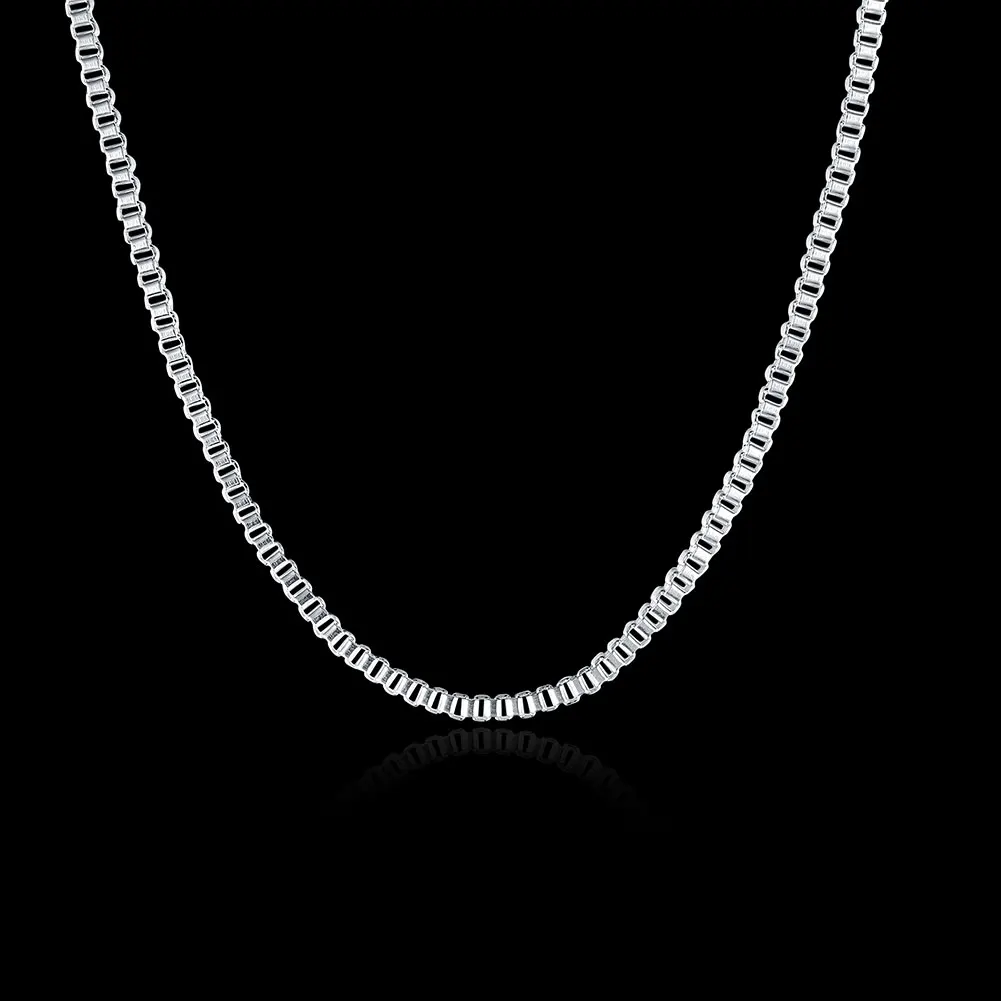 Top Trends: 925 Sterling Silver Necklace 16 / 18 / 20 / 22 / 24 Inches Fine 1.5MM Box Chain For Women Top Quality Fashion Jewelry Christmas Gifts Shoppable Styles - Image 5