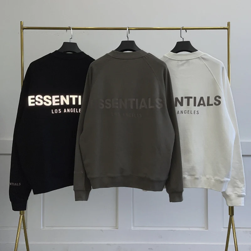 Top Trends: Fashion New Men's Essentials Sweatshirts Los Angeles Reflective Printing Letter Hip Hop Loose Unisex Cotton Hoodie Sweatshirt Shoppable Styles