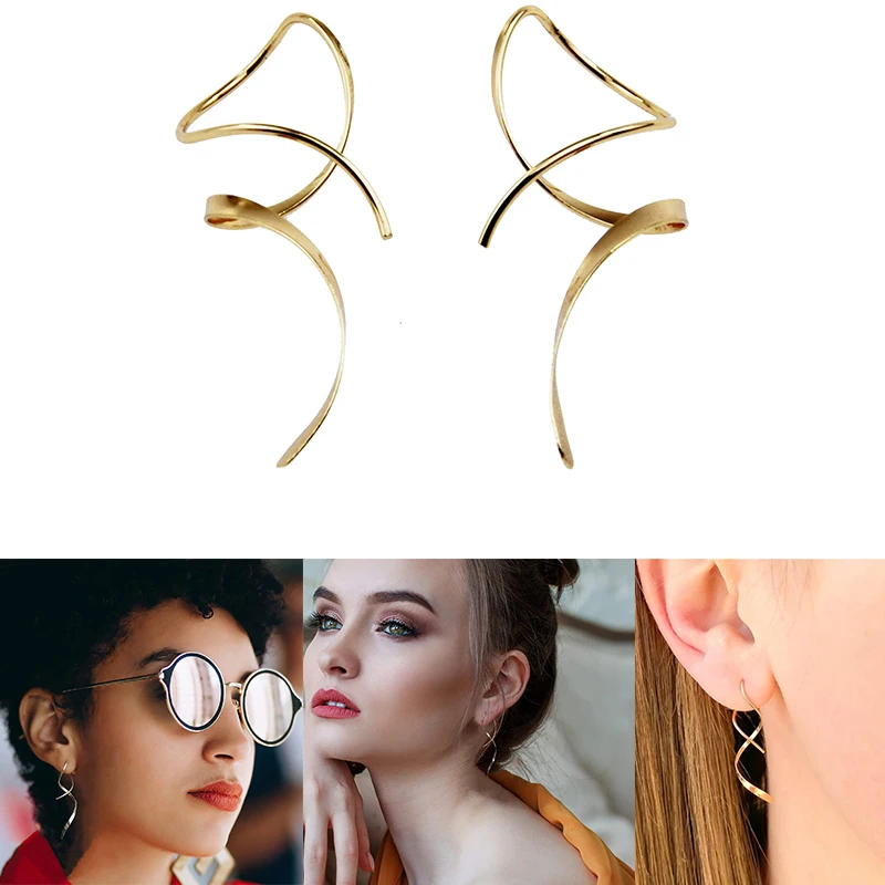 Top Trends: Spiral Threader Earrings 14K Gold Hand Bent Dangle Earrings For Women Suitable Gift Giving Perfect For Birthday Party Christmas Shoppable Styles