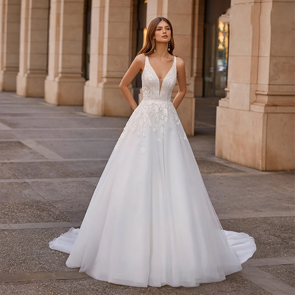 Top Trends: SoDigne Modern Wedding Gowns Vestidos De Novia A-line Wedding Dresses Bride Dress Appliques Sleeveless Fort Women 2023 Shoppable Styles