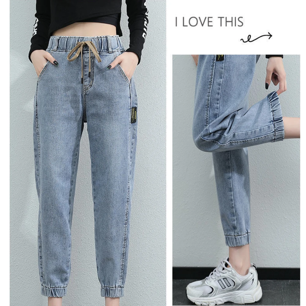 Top Trends: 2024 Harem Pants Vintage High Waist Jeans Woman Women's Jeans Ankle Length Mom Jeans Cowboy Denim Pants For Women Clothes Shoppable Styles - Image 5