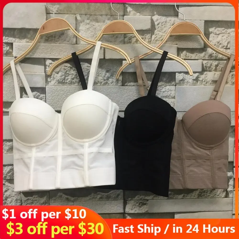 Top Trends: Mesh Push Up Bralet Women&#039;s Corset Bustier Bra Night Club Party Long Sexy Cropped Top Vest Plus Size Tank Top Women White Corset Shoppable Styles