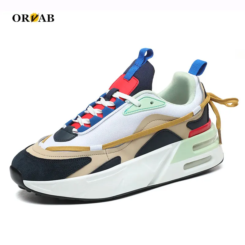 Top Trends: Brand Fashion Men Shoes Spring Autumn Breathable Men Casual Shoes Height Increasing Chunky Sneakers Red White Platform Sneakers Shoppable Styles