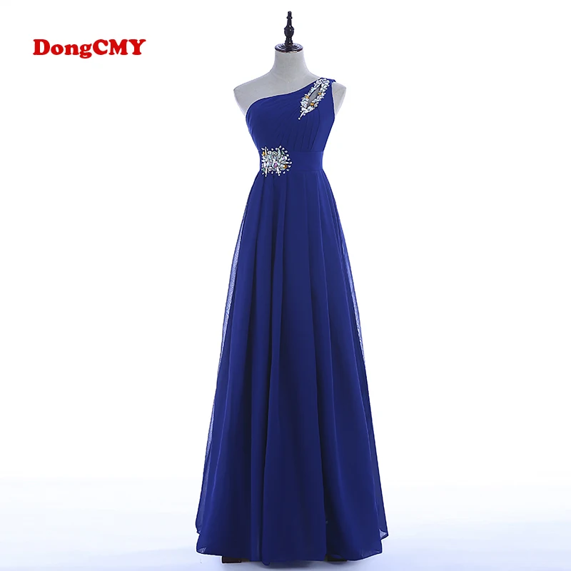 Top Trends: Women Robe De Soire Long Formal Blue Evening Dress Party One Shoulder Chiffon Lace-up Maxi Plus Size Vestido Festa Shoppable Styles