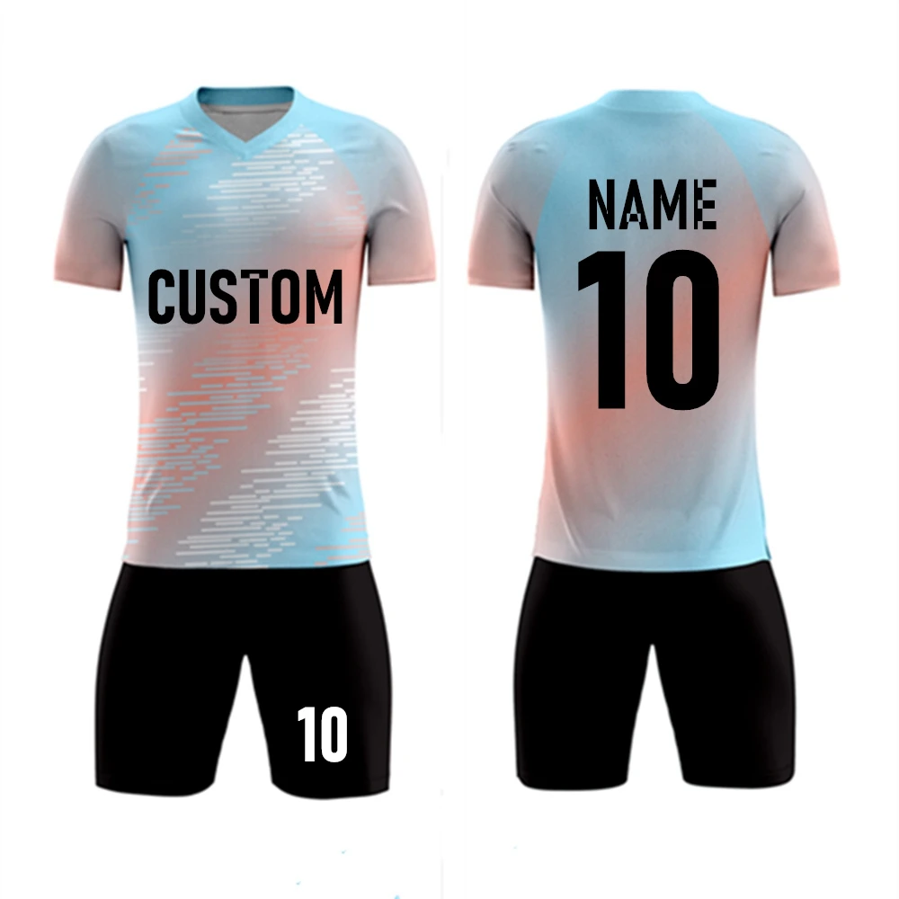 Top Trends: Free Customized Children's Breathable Football Suit Set 2023 Summer Shorts Short Sleeve Clothing Men's Quick Dried Football Suit Shoppable Styles