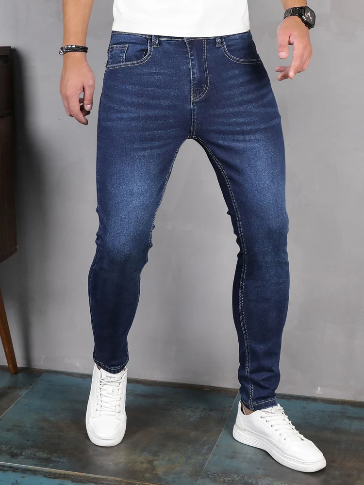 Top Trends: Fashion Classic Blue Jeans Pants For Men Casual Skinny Cotton Stretchy Slim Fit Hip Hop Denim Pants Men Jogging Trousers 2023 Shoppable Styles