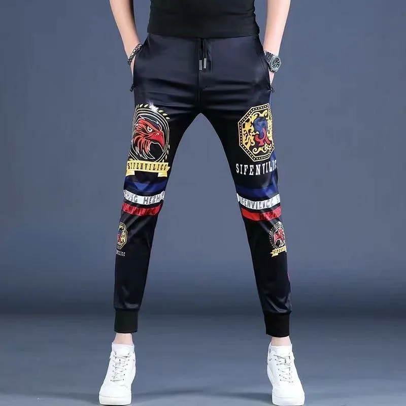 Top Trends: Jogger Pants For Men 2023 New Arrival Summer Thin Slim Male Trousers Letter Teenager Boy Korean Style Fashion Black White N23 Shoppable Styles