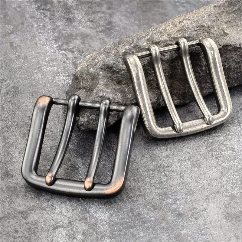 Top Trends: 1PCS 40MM Double Pin Metal Belt Buckle Quality Leather Belt Craft Parts Cowboy Belt Buckle Western Belt Buckle For Men AK0049 Shoppable Styles