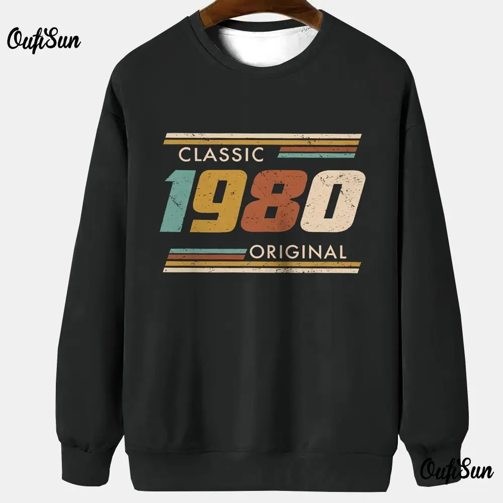 Top Trends: 2024 80S Clothing For Mens Sweaters Oversized Long Sleeve Tops Casual Streetwear O-Neck Pullovers Spring 90S Men's Sweatshirts Shoppable Styles